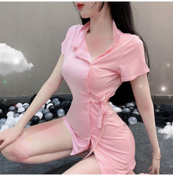 FEE ET MOI - Sexy Short-Sleeve Nurse Costume (Pink)